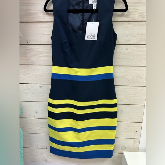 Belle by Badgley Mischka Colorblock Sheath Dress Size 6 - Picture 2 of 7